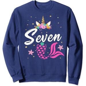 7Th Birthday Girl Unicorn Sweatshirt